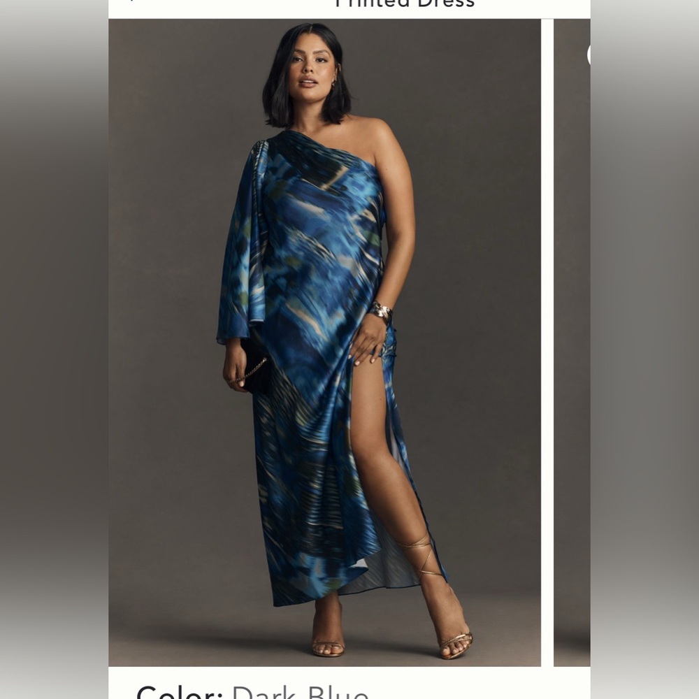 Anthropologie, Mandira Wirk One Shoulder Printed Maxi Dress